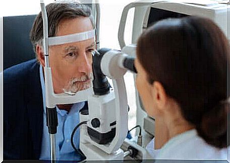 Man who is with an optician.