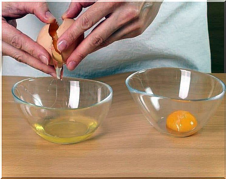 Separate egg yolk and whites