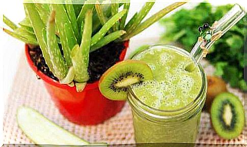 Aloe Vera and kiwi smoothie